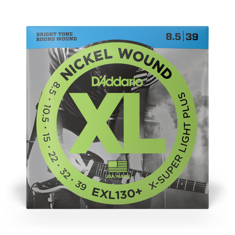 D'Addario EXL130+ Nickel Wound 8.5-39 Electric Guitar Strings, Super Light-Plus