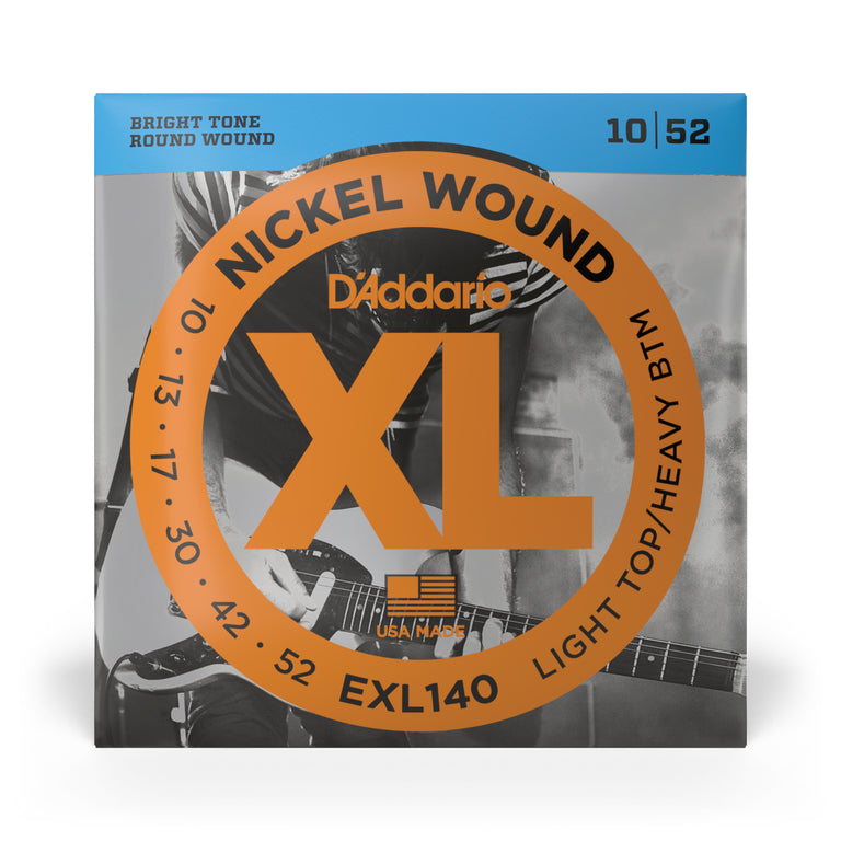 D'Addario EXL140 Nickel Wound 10-52 Electric Guitar Strings, Light Top Heavy Bottom