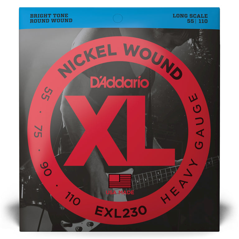 D'Addario XL-Series Nickel Wound 55-110 Bass Guitar Strings, Long Scale [EXL230]