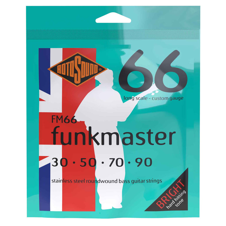 Rotosound FM66 Funkmaster Stainless Steel Roundwound Bass Guitar Strings 30-90