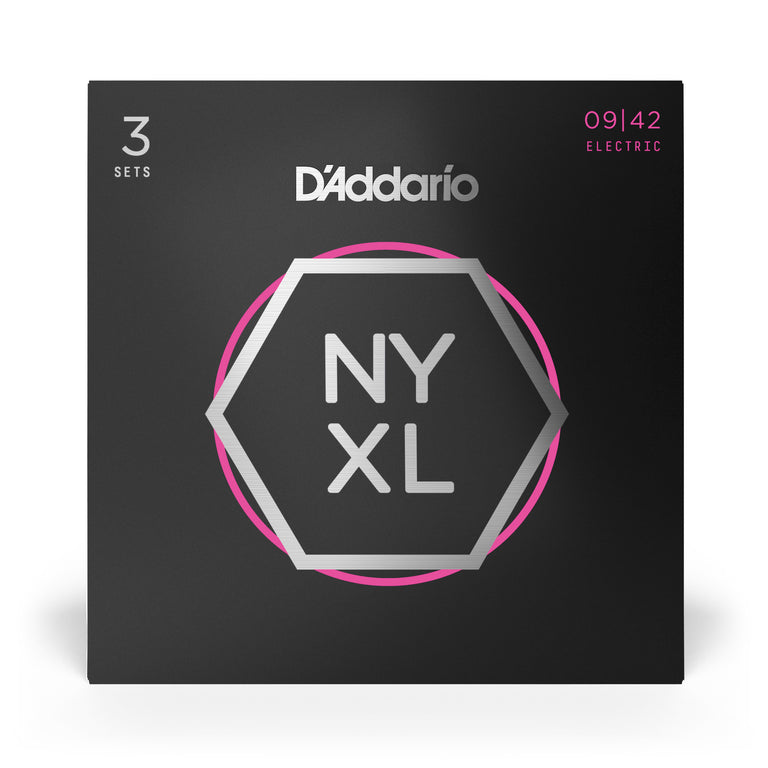 D'Addario NYXL0942-3p Nickel Guitar Strings 9-42 Super Light, 3-Pack