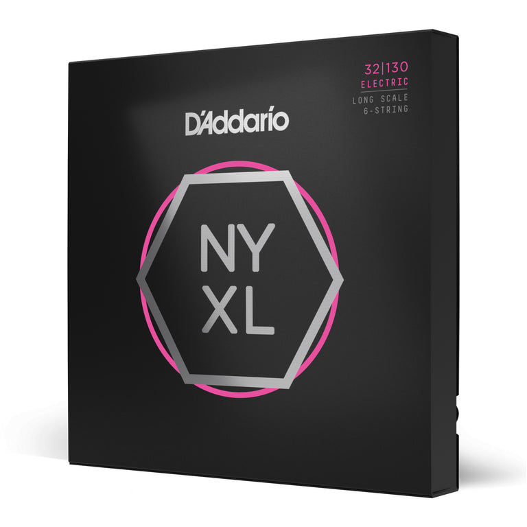 D'Addario NYXL Nickel Wound 32-130 6-String Bass Guitar Strings, Long Scale [NYXL32130]