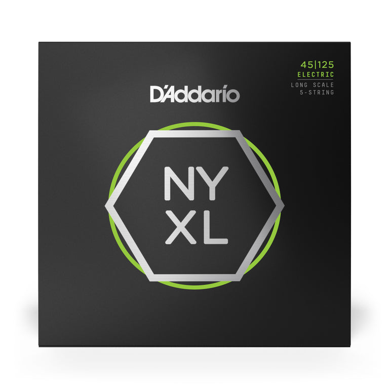 D'Addario NYXL Nickel Wound 45-125 5-String Bass Guitar Strings, Long Scale [NYXL45125]