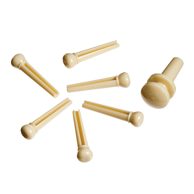 D'Addario Acoustic Guitar Bridge Pin Set, Ivory