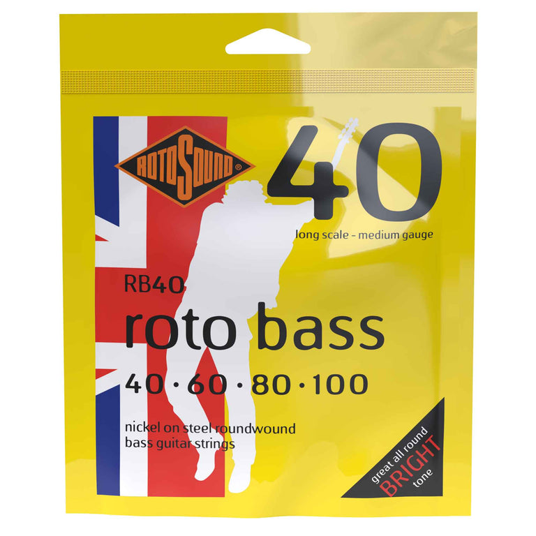 Rotosound ROTO BASS Nickel Round Wound 40-100 Bass Guitar Strings, Long Scale [RB40]
