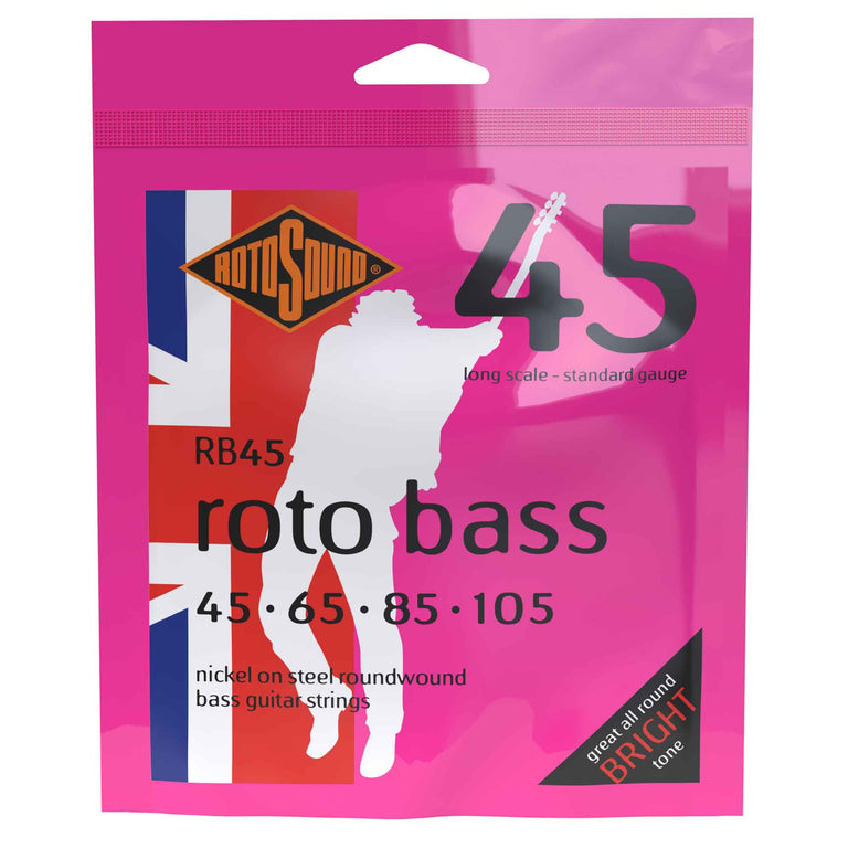 Rotosound ROTO BASS Nickel Round Wound 45-105 Bass Guitar Strings, Long Scale [RB45]