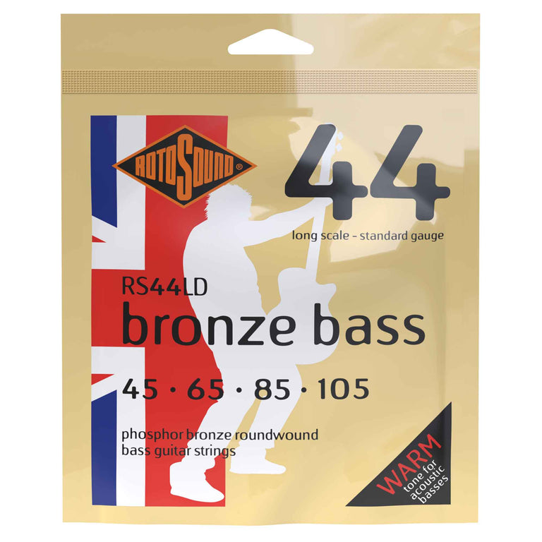 Rotosound Bronze Bass Phosphor Bronze 45-105 Acoustic Bass Guitar Strings, Long Scale [RS44LD]