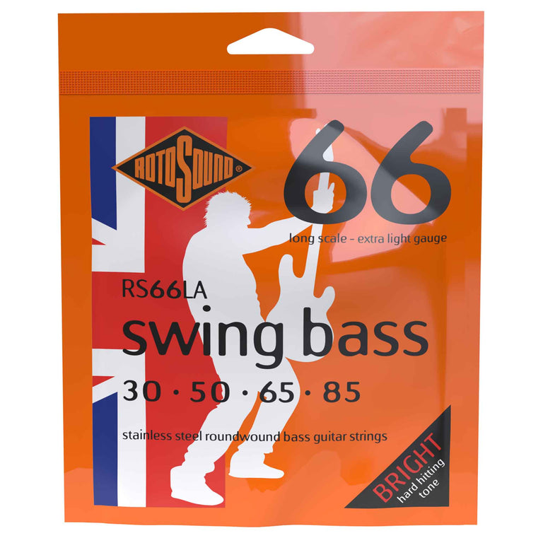 Rotosound Swing Bass Stainless Steel 30-85 Bass Guitar Strings, Long Scale [RS66LA]