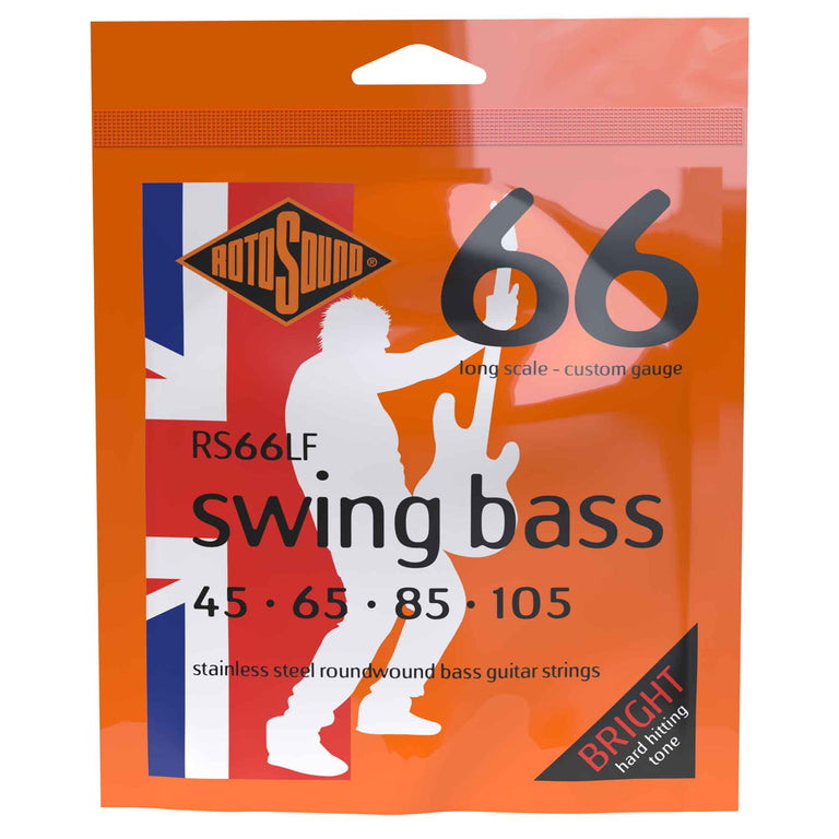 Rotosound Swing Bass Stainless Steel 45-105 Bass Guitar Strings, Long Scale [RS66LF]
