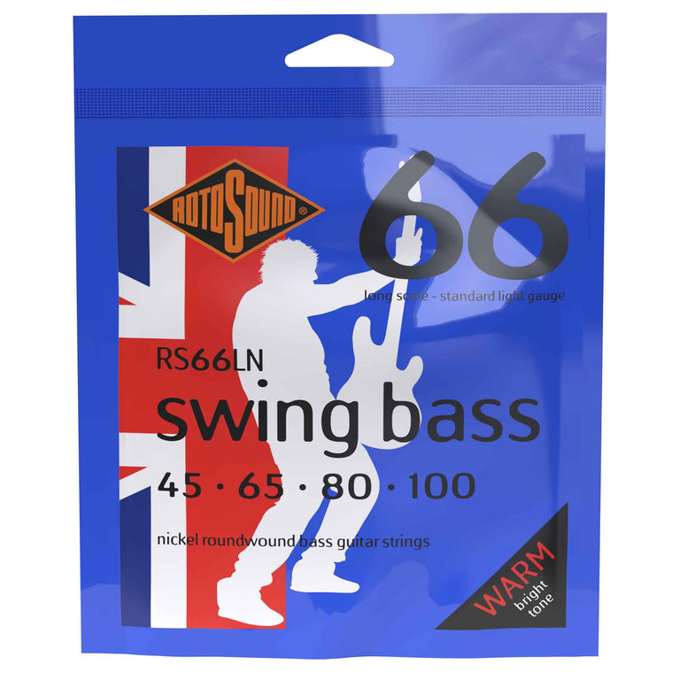 Rotosound Swing Bass Nickel Wound 45-100 Bass Guitar Strings, Long Scale [RS66LN]
