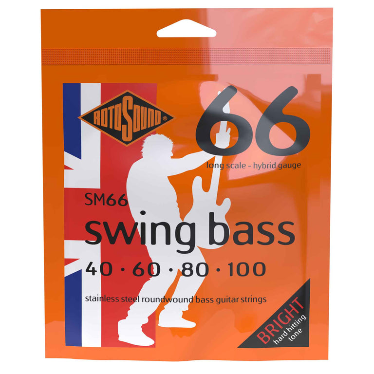 Rotosound Swing Bass Stainless Steel 40-100 Bass Guitar Strings, Long Scale [SM66]