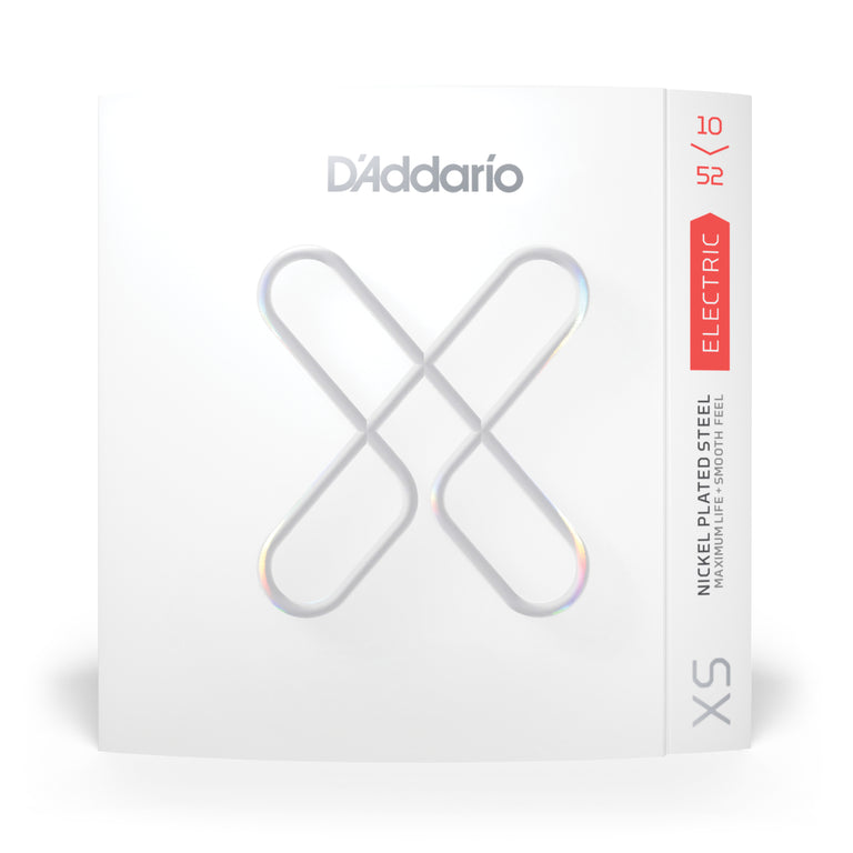 D'Addario XS Coated Nickel Wound 10-52 Electric Guitar Strings, Regular Top/Heavy Bottom